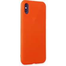 HappyCase  iPhone Xs Kılıf Yumuşak Silikon Kılıf - Parlak Turuncu