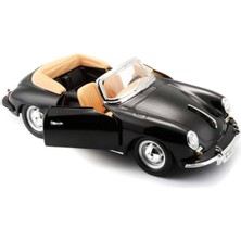 Sunman Burago Porsche 356B Cabrio 1/24 Ölçek Kapıları Açılan Metal Klasik Model Oyuncak Araba