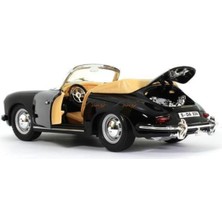 Sunman Burago Porsche 356B Cabrio 1/24 Ölçek Kapıları Açılan Metal Klasik Model Oyuncak Araba