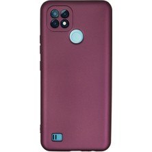 HappyCase  Realme C21 Kılıf Yumuşak Silikon Kılıf - Mürdüm