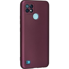 HappyCase  Realme C21 Kılıf Yumuşak Silikon Kılıf - Mürdüm