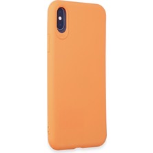 HappyCase  iPhone Xs Kılıf Yumuşak Silikon Kılıf - Turuncu