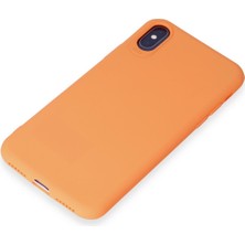 HappyCase  iPhone Xs Kılıf Yumuşak Silikon Kılıf - Turuncu