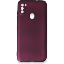 HappyCase  Samsung Galaxy M11 Kılıf Yumuşak Silikon Kılıf - Mürdüm