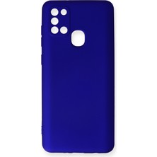 HappyCase  Samsung Galaxy A21S Kılıf Yumuşak Silikon Kılıf - Lacivert