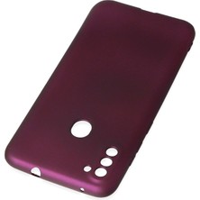 HappyCase  Samsung Galaxy M11 Kılıf Yumuşak Silikon Kılıf - Mürdüm