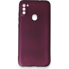 HappyCase  Samsung Galaxy A11 Kılıf Yumuşak Silikon Kılıf - Mürdüm