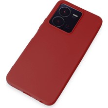 HappyCase  Vivo Y22S Kılıf Yumuşak Silikon Kılıf - Kırmızı