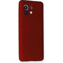 HappyCase  Xiaomi Mi 11 Kılıf Yumuşak Silikon Kılıf - Bordo