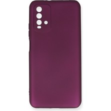 HappyCase  Xiaomi Redmi 9t Kılıf Yumuşak Silikon Kılıf - Mürdüm