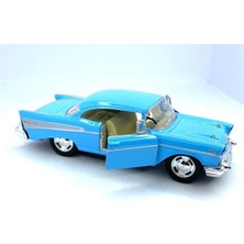 Kinsmart 1957 Chevrolet Bel Air Çek Bırak 5 Inch Lisanslı Model Araba, Oyuncak Araba 1:40 Mavi