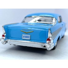 Kinsmart 1957 Chevrolet Bel Air Çek Bırak 5 Inch Lisanslı Model Araba, Oyuncak Araba 1:40 Mavi