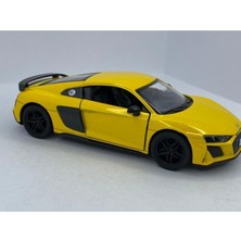 Kinsmart 2020 Audi R8 Coupe - Çek Bırak 5inch. Lisanslı Model Araba, Oyuncak Araba 1:36 Sarı