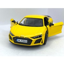 Kinsmart 2020 Audi R8 Coupe - Çek Bırak 5inch. Lisanslı Model Araba, Oyuncak Araba 1:36 Sarı