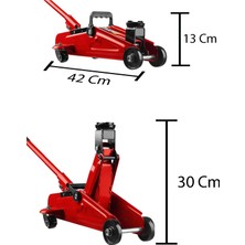 Dynamic Tech 2 Ton Arabalı Tekerlekli Hidrolik Timsah Kriko Taşıma Çantalı 2 Yıl Garantili