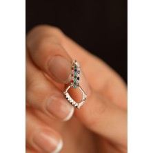 Erdobia Mix Taşlı Rose J Klips Minimal Gümüş Küpe