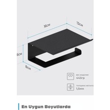 3Art Metal Yapışkanlı Tuvalet Kağıtlığı - Dekoratif Banyo Askısı Peçetelik