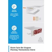 3Art Metal Yapışkanlı Tuvalet Kağıtlığı - Dekoratif Banyo Askısı Peçetelik