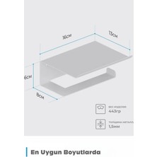 3Art Metal Yapışkanlı Tuvalet Kağıtlığı - Dekoratif Banyo Askısı Peçetelik