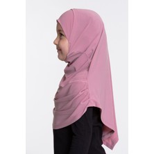 Hürrem Bone Pudra Pratik Hazır Geçmeli Çocuk Tesettür Bone Sandy Kumaş Kendinden Boneli 78_06