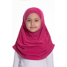Hürrem Bone Fuşya Pratik Hazır Geçmeli Çocuk Tesettür Bone Sandy Kumaş Kendinden Boneli 78_20