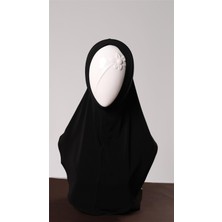 Hürrem Bone Siyah Pratik Hazır Geçmeli Genç Tesettür Bone Sandy Kumaş Düz Hijab 2312_01