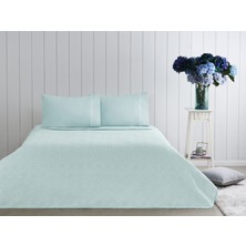 Taç Jakarlı Pike Takımı Doretta Mint Tek Kişilik