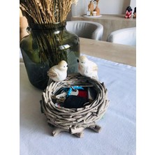 Renkli Fırça Renklifırça Iki Kuşlu Sepet Biblo Polyester Hediyelik