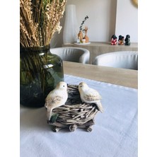 Renkli Fırça Renklifırça Iki Kuşlu Sepet Biblo Polyester Hediyelik