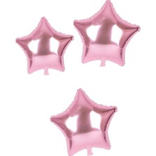 Dipak 3 Adet Parlak Yıldız Şekil Pembe Folyo Balon 18 Inç