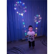 EC Shop 3 Pilli 3 Fonksiyonlu Saplı Şeffaf Işıklı Balon Çubuklu Set