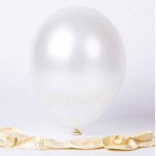 New Eco 50 Adet Beyaz Metalik Balon Helyum Gazı Uyumlu Parlak Balon