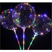 Niyet Işıklı Balon - Transparent LED 3 Fonksiyonlu - Şeffaf Balon Çubuklu