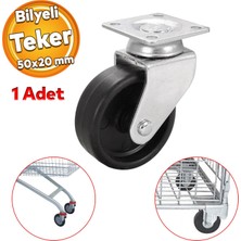 Badem10 Mobilya Ofis Koltuk Tekeri Vidalı Yük Taşıma Alışveriş Sepeti Tablalı Teker 50 mm x 20 mm Siyah