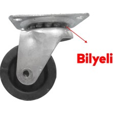 Badem10 Mobilya Ofis Koltuk Tekeri Vidalı Yük Taşıma Alışveriş Sepeti Tablalı Teker 50 mm x 20 mm Siyah