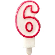 Limmy Altı Rakamlı Doğum Günü Pasta Mumu ( 7x3 Cm) - Sayılı Mum - Pasta Süsü