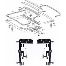 Vipkrom Mercedes S Class Coupe C126 Için Sunroof Kaldırma Tutucu Seti 1267821312 1267821412