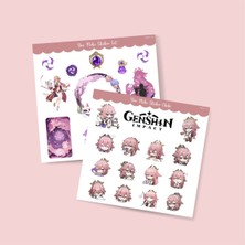 Minithingsart Genshin İmpact-Yae Miko 2 Li Sticker Set Parlak Kağıt oyun karakteri YaeMiko telefon süsleme etiketi