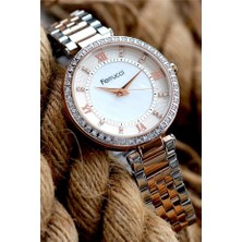 Ferrucci Çelik Su Geçirmez Zirkon Taşlı Tasarım Şık Kadın Kol Saat