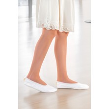 Kiko Kids Prom 7525 Kız Çocuk Balo Dans Gösteri Ayakkabısı Beyaz Tekstil Lastikli Taban