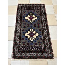 Burak Halı El Dokuma Gri Taşpınar Halısı Seccade 78X140 Yün Kök Boya Halı