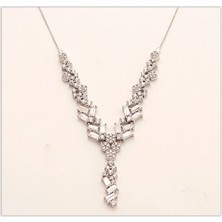 Altınöz Mücevherat Zirkon Baget Taşlı Beyaz Gerdanlık Kolye