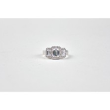 Altınöz Mücevherat Zirkon Taşlı Beyaz Altın Yüzük