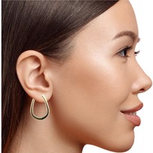 Altınöz Mücevherat Modern Tarz Tasarım Halka Altın Küpe