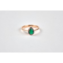 Altınöz Mücevherat Renkli Zirkon Taşlı Rose Altın Yüzük