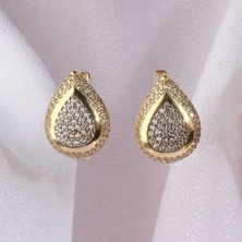 Altınöz Mücevherat Zirkon Taşlı Damla Model Altın Küpe