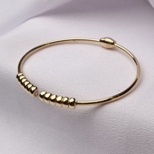 Altınöz Mücevherat Modern Tasarım Kelepçe Yeşil Altın Bileklik