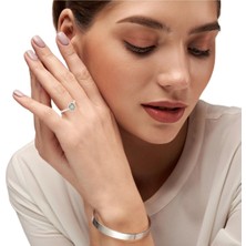 Altınöz Mücevherat Pırlanta Baget Taşlı Beyaz Altın Yüzük