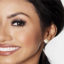 Altınöz Mücevherat Incili Zirkon Taşlı Klipsli Altın Küpe