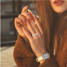 Altınöz Mücevherat Zirkon Taş Klasik Beştaş Çift Renkli Yüzük